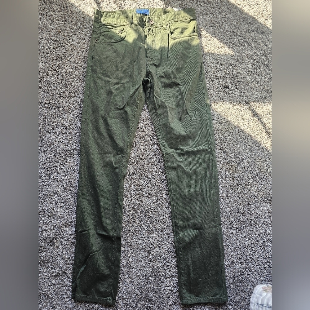 Zara Men’s Jeans Olive GREEN 30X32